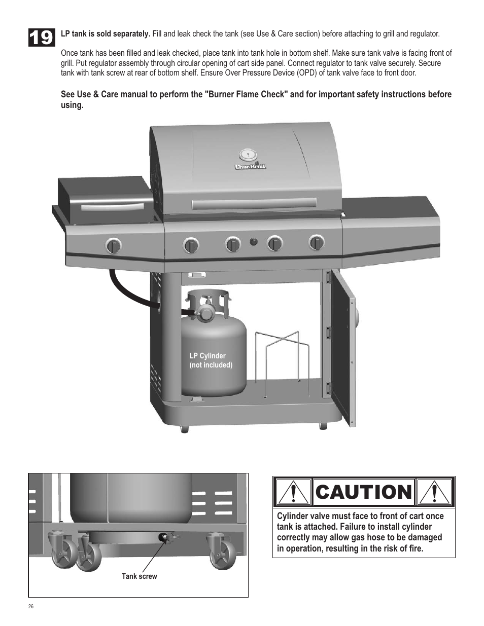 Caution | Char-Broil 463420509 User Manual | Page 26 / 32
