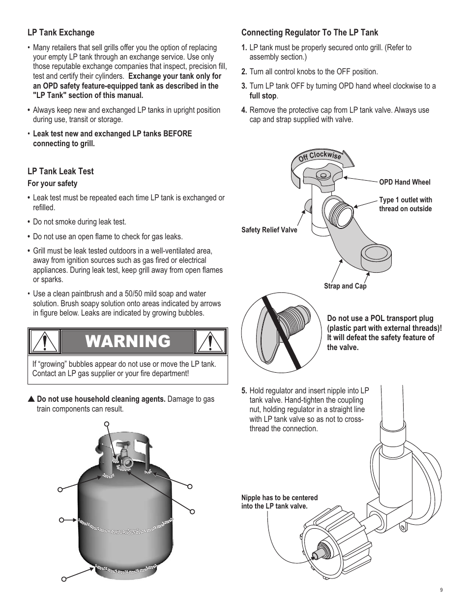 Warning | Char-Broil 463420509 User Manual | Page 9 / 32