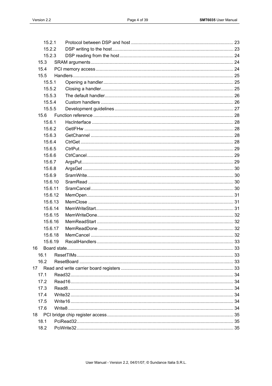 Sundance SMT6035 v.2.2 User Manual | Page 4 / 39