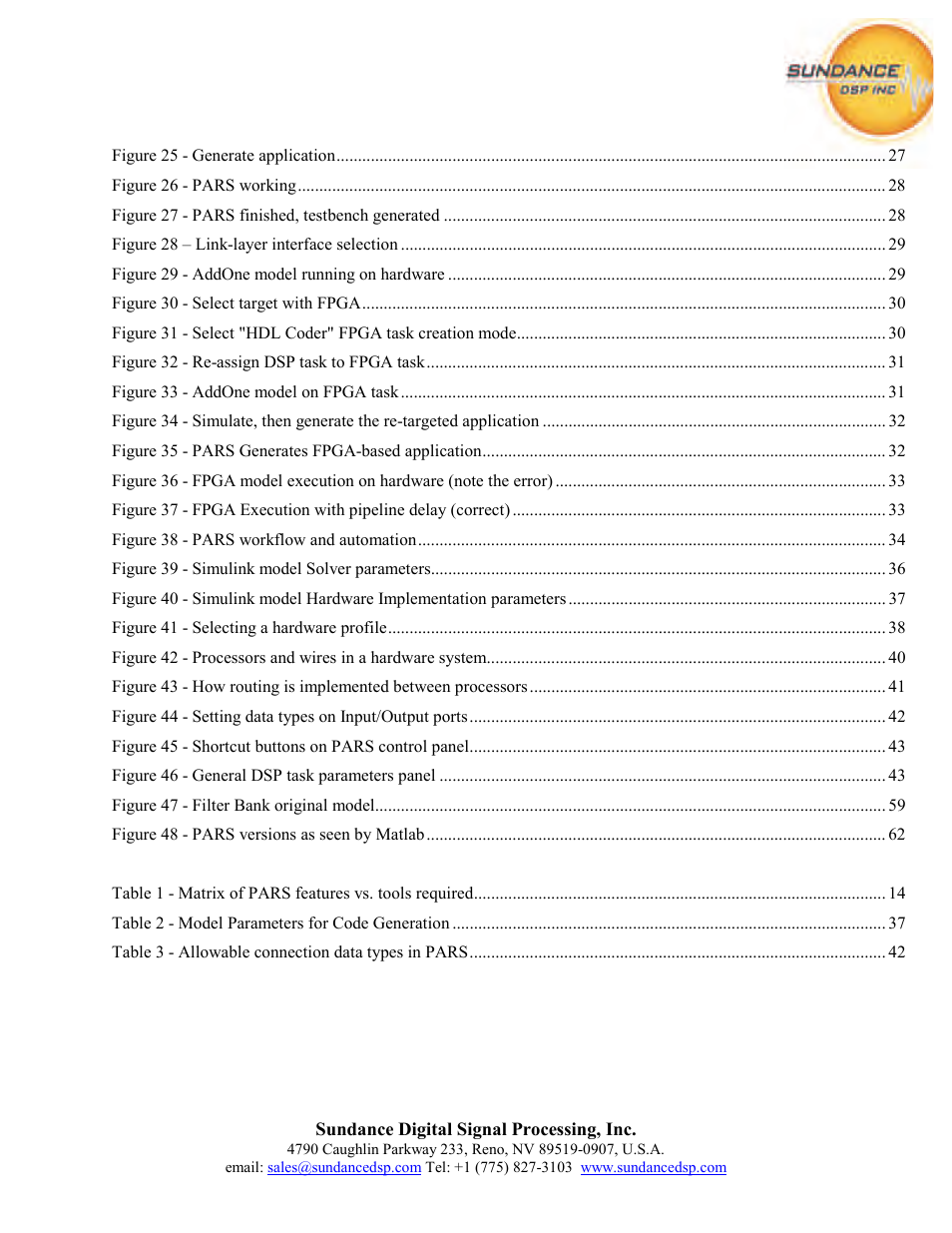 Sundance PARS User Manual | Page 10 / 70