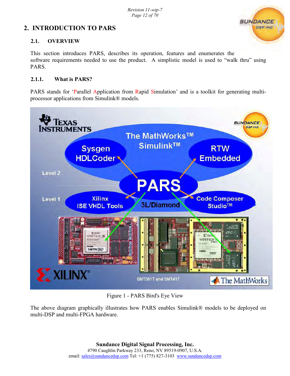 Introduction to pars | Sundance PARS User Manual | Page 12 / 70