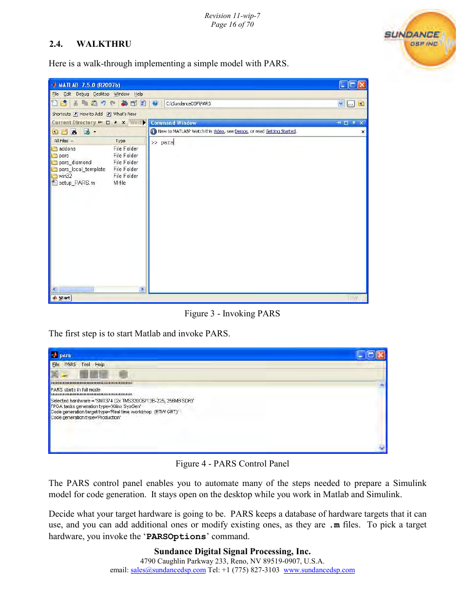 Sundance PARS User Manual | Page 16 / 70