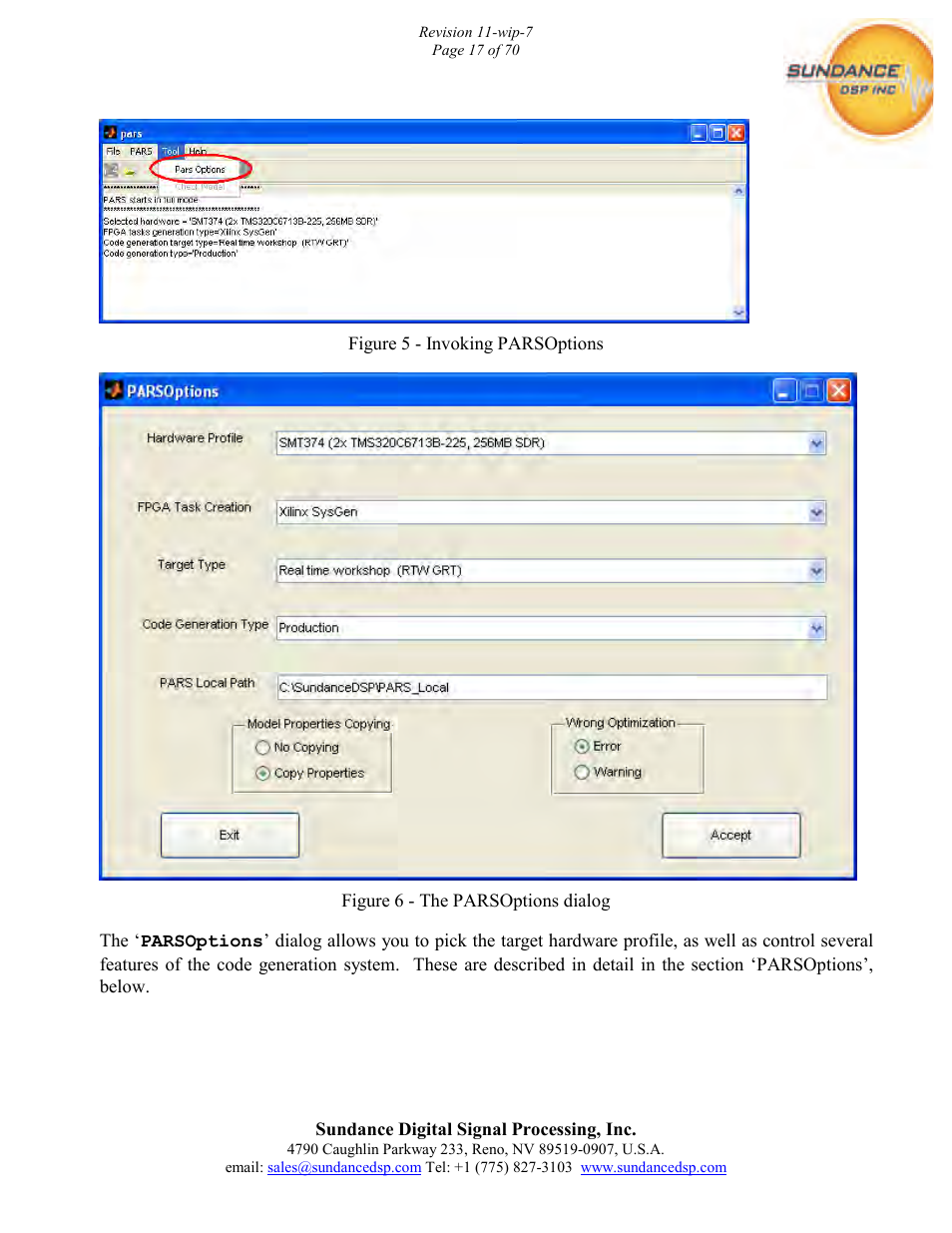 Sundance PARS User Manual | Page 17 / 70