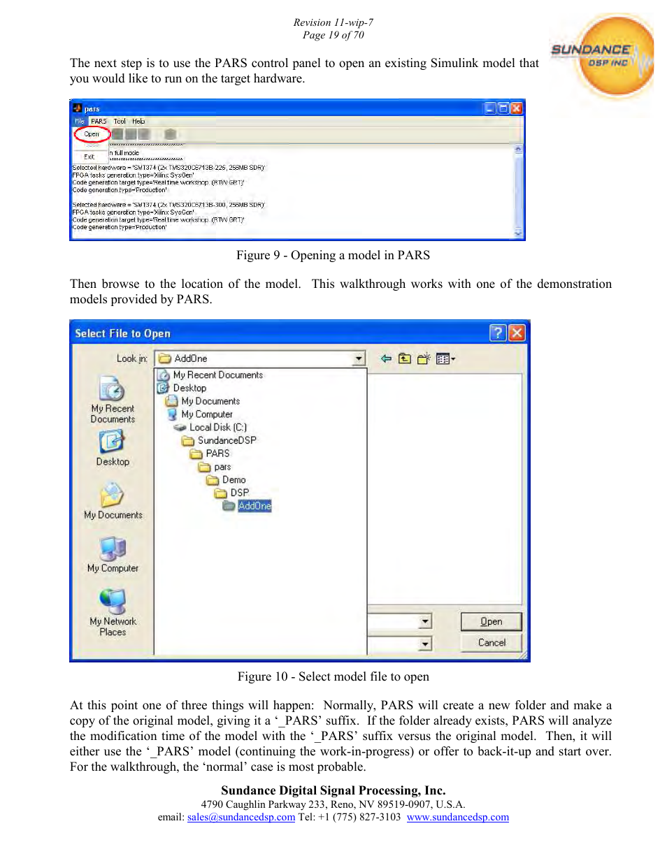 Sundance PARS User Manual | Page 19 / 70