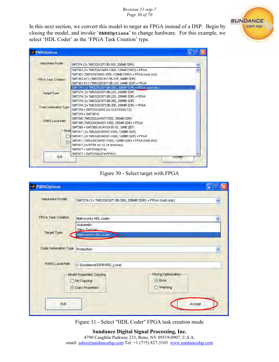 Sundance PARS User Manual | Page 30 / 70