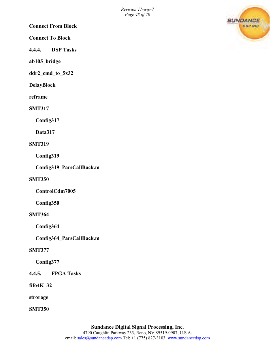 Sundance PARS User Manual | Page 48 / 70