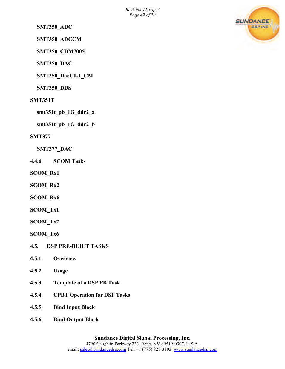 Sundance PARS User Manual | Page 49 / 70