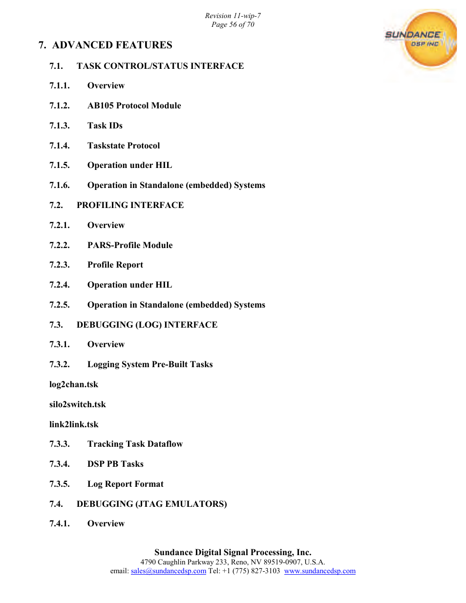 Sundance PARS User Manual | Page 56 / 70