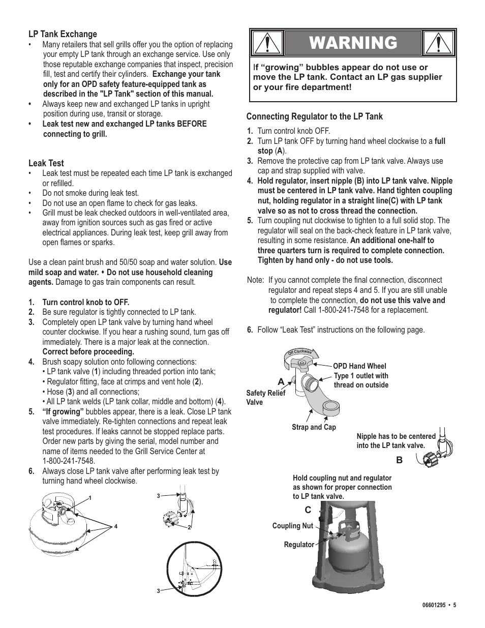 Warning | Char-Broil Patio Caddie 06601295 User Manual | Page 5 / 20