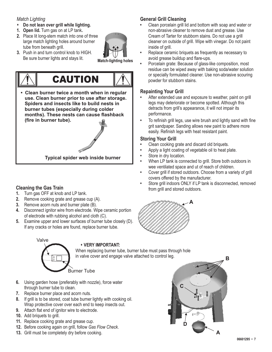 Caution | Char-Broil Patio Caddie 06601295 User Manual | Page 7 / 20