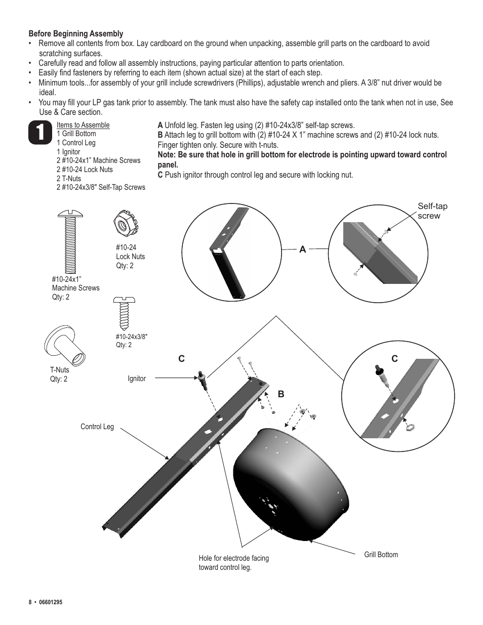 Char-Broil Patio Caddie 06601295 User Manual | Page 8 / 20