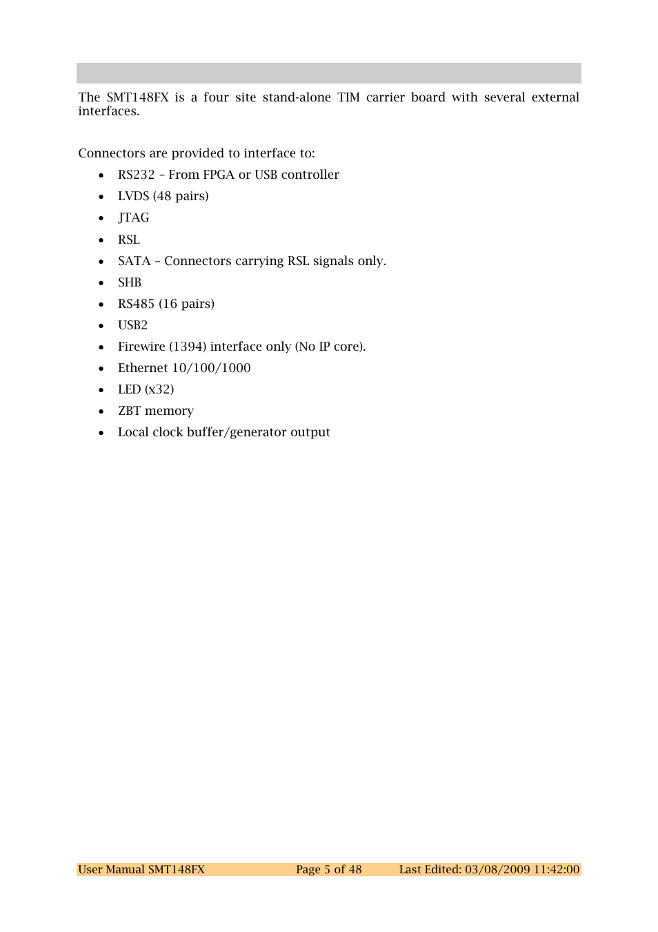 1 introduction, Introduction | Sundance SMT148FX User Manual | Page 5 / 48