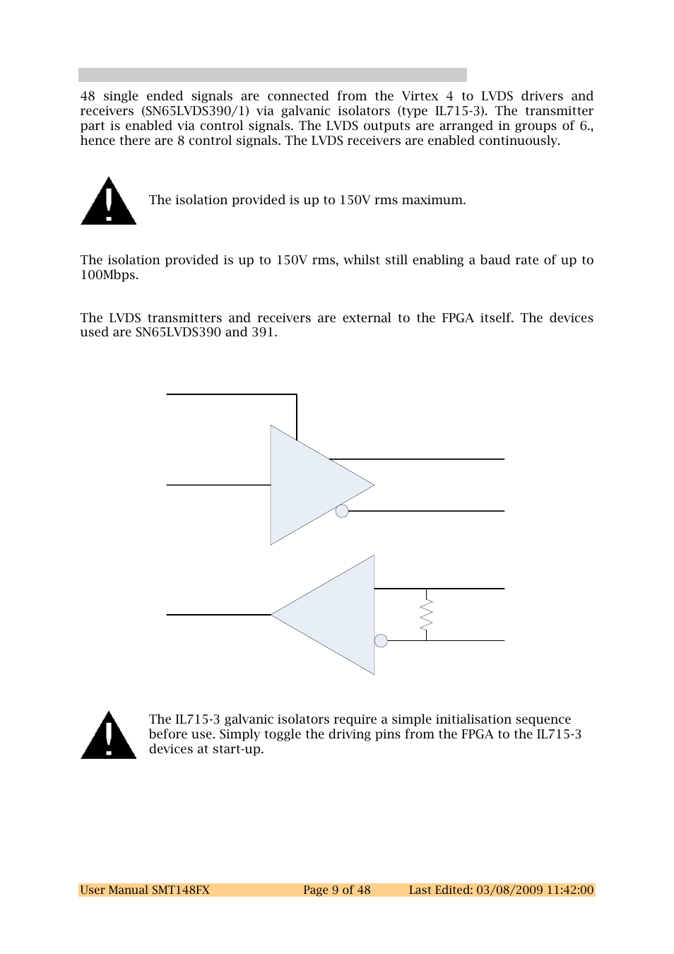 5 lvds isolators, Lvds isolators | Sundance SMT148FX User Manual | Page 9 / 48