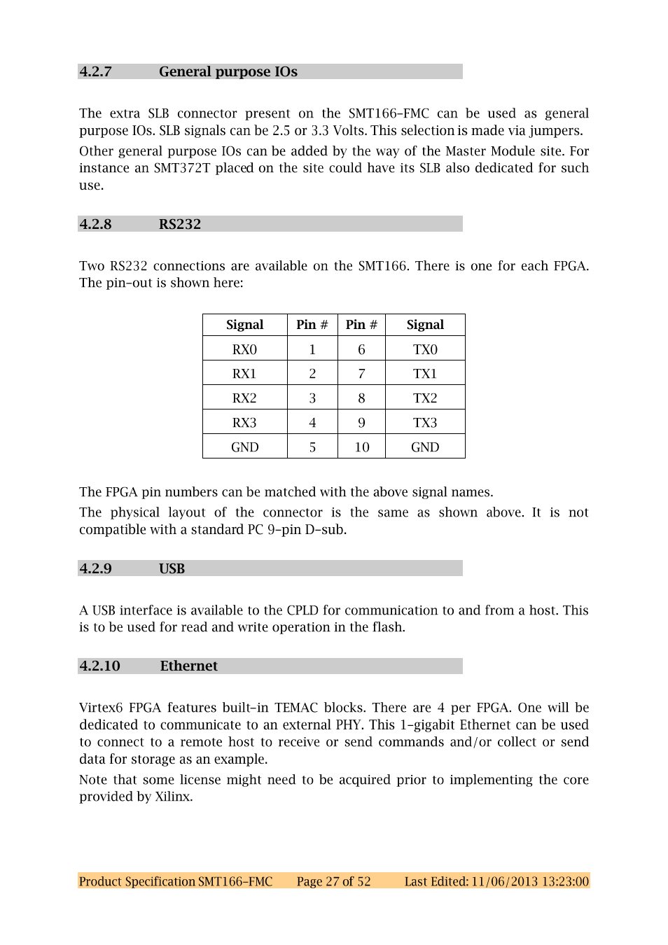 Sundance SMT166-FMC User Manual | Page 27 / 52