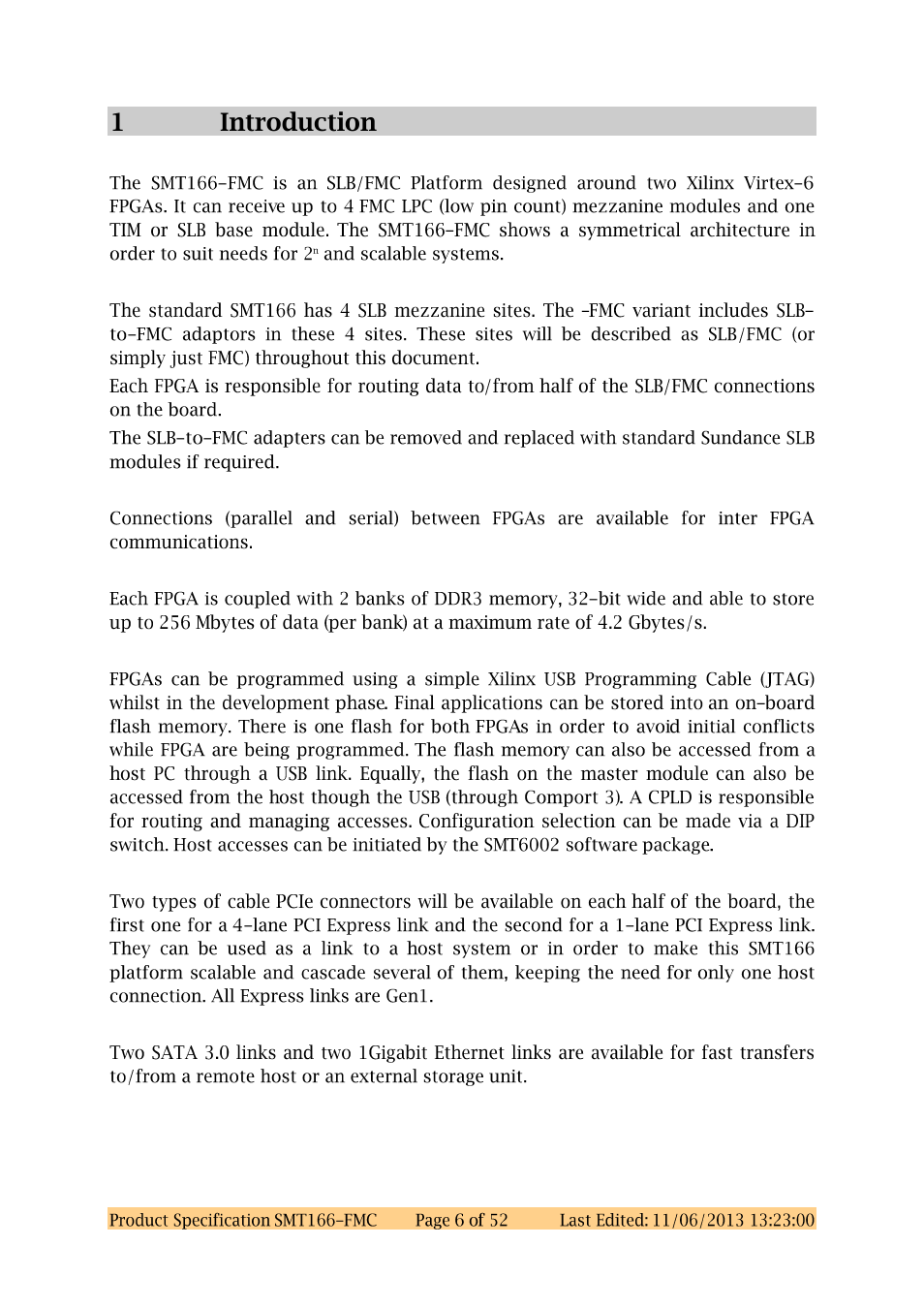 Sundance SMT166-FMC User Manual | Page 6 / 52