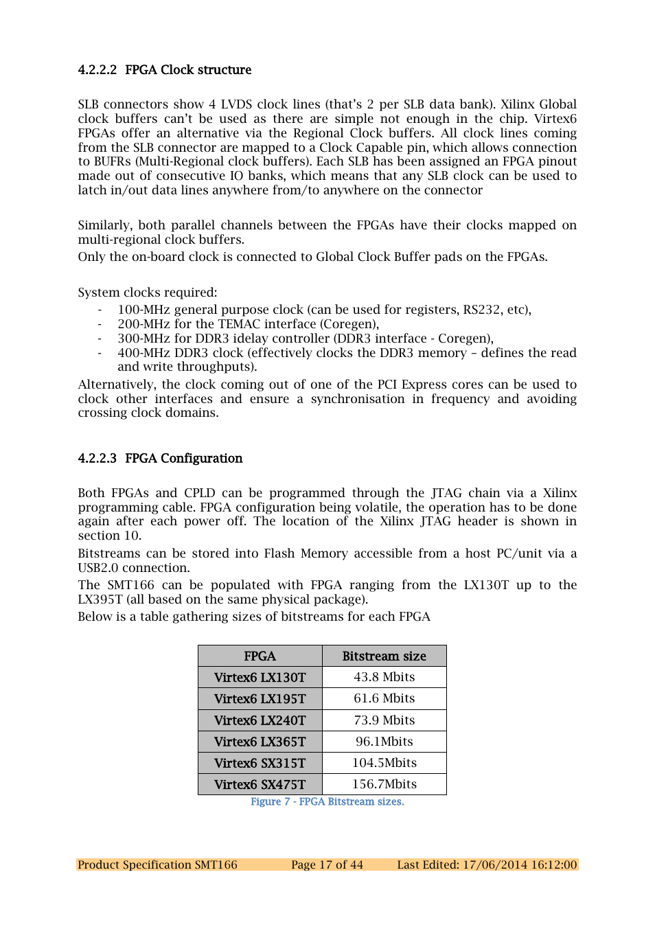 2 fpga clock structure, 3 fpga configuration | Sundance SMT166 User Manual | Page 17 / 44