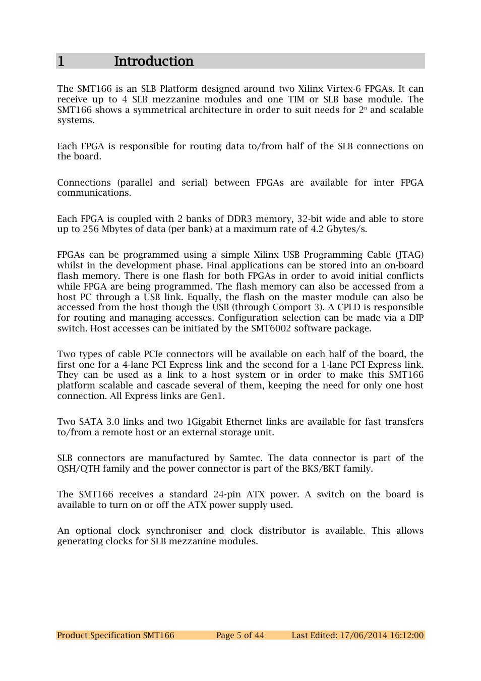1 introduction, 1introduction | Sundance SMT166 User Manual | Page 5 / 44
