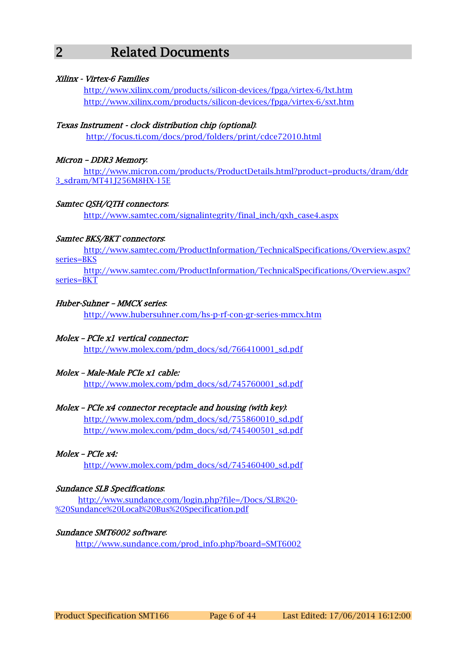 2 related documents, 2related documents | Sundance SMT166 User Manual | Page 6 / 44