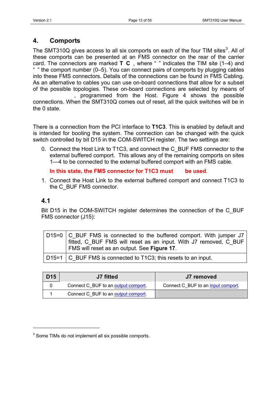 Comports, 1 c_buf, C_buf | Sundance SMT310Q User Manual | Page 12 / 55