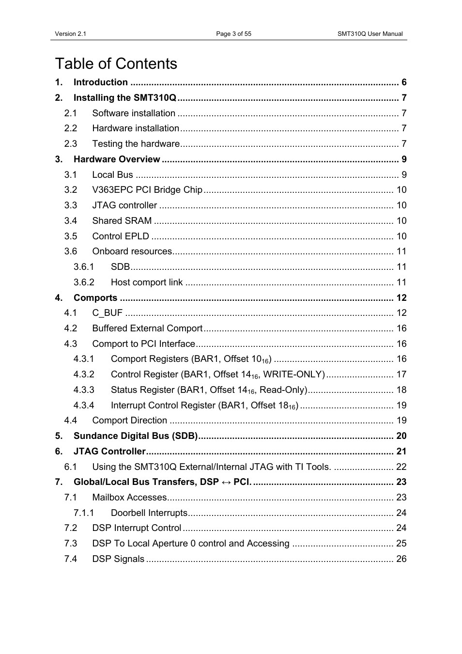 Sundance SMT310Q User Manual | Page 3 / 55