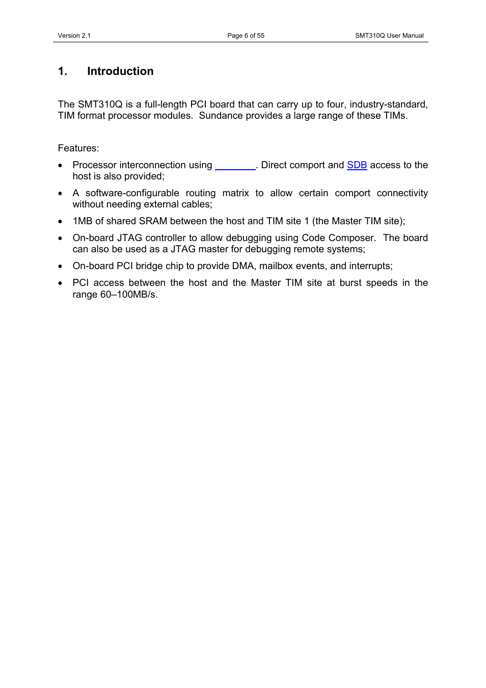 Introduction | Sundance SMT310Q User Manual | Page 6 / 55