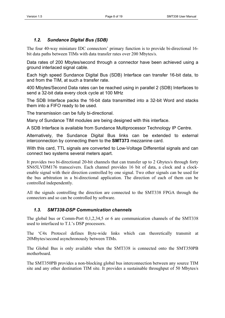Sundance SMT338 User Manual | Page 8 / 19