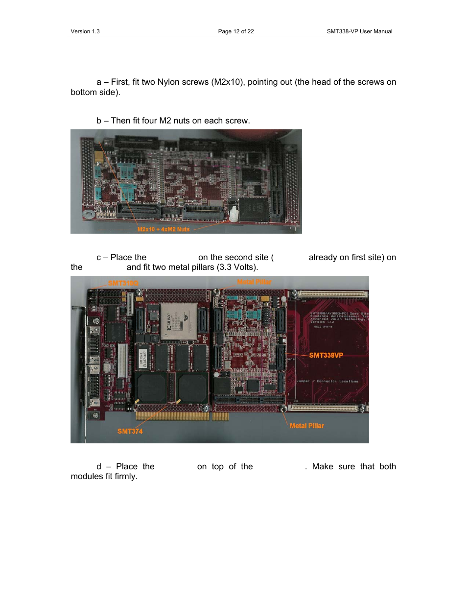 Sundance SMT338-VP User Manual | Page 12 / 22