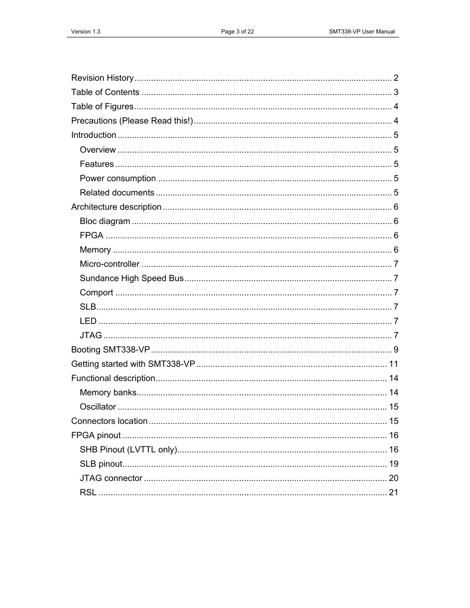 Sundance SMT338-VP User Manual | Page 3 / 22