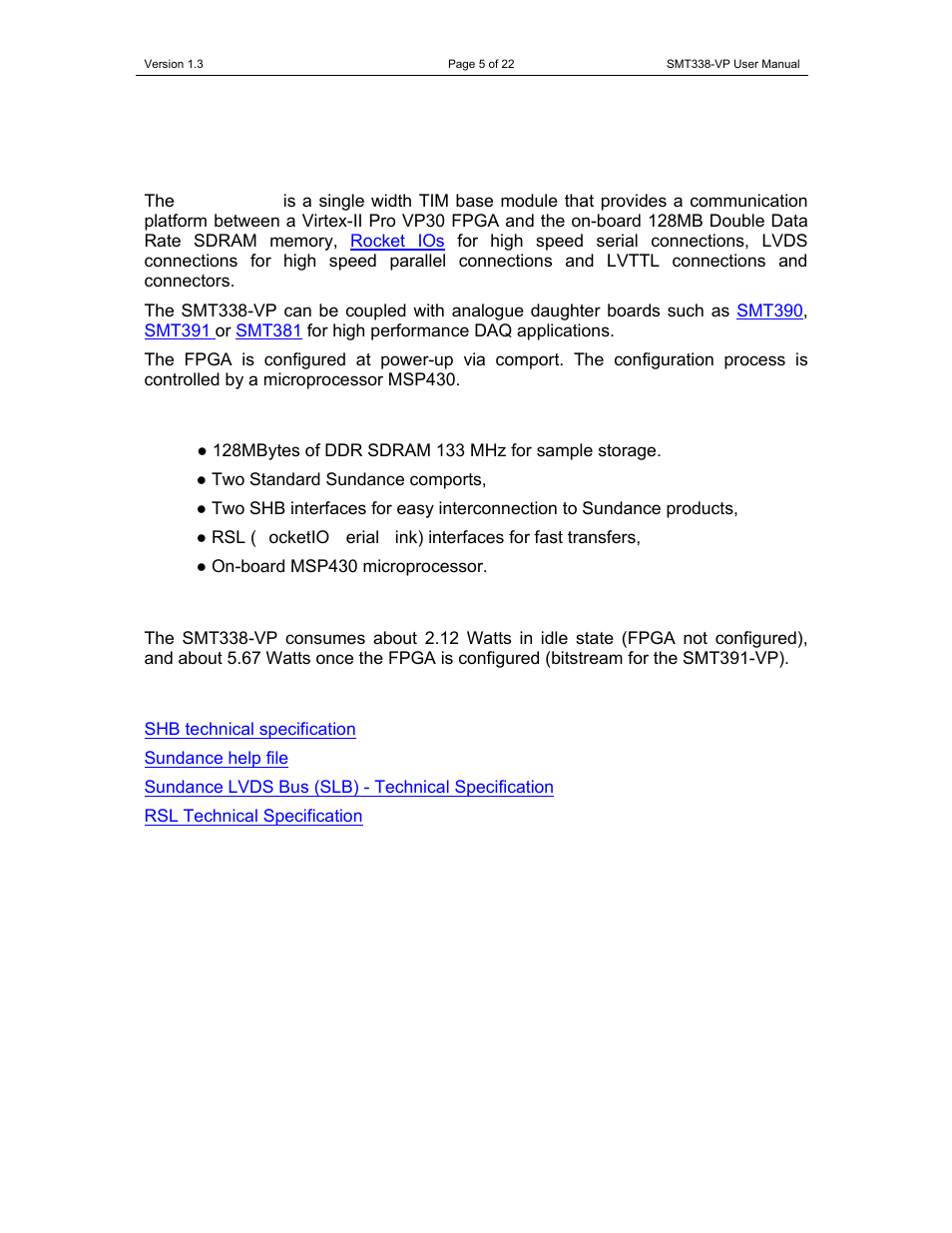 Introduction | Sundance SMT338-VP User Manual | Page 5 / 22