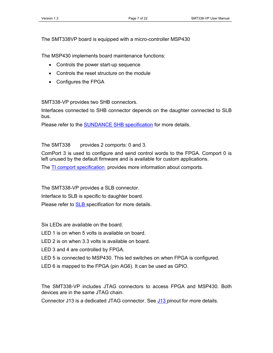 Sundance SMT338-VP User Manual | Page 7 / 22