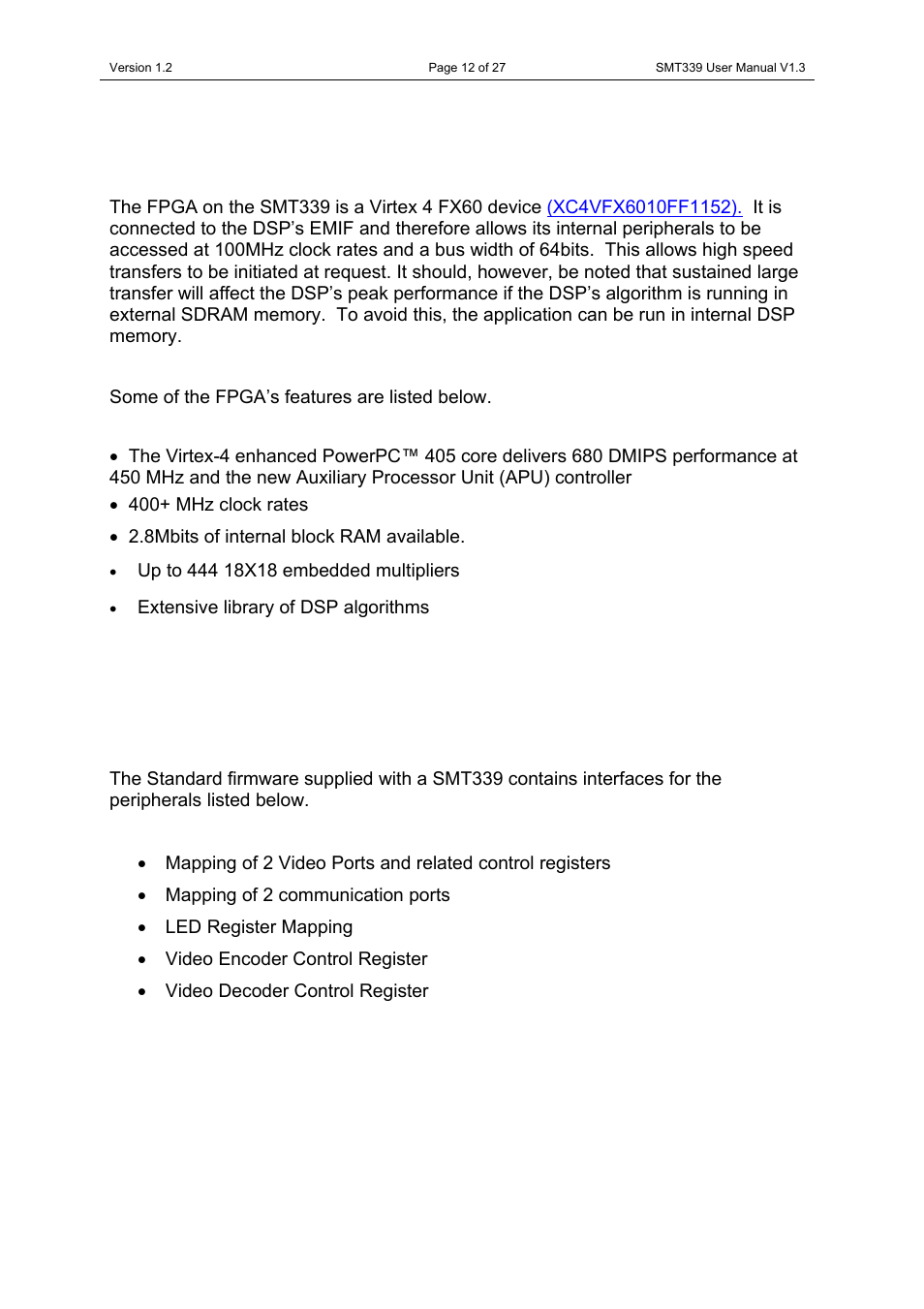 Sundance SMT339 v.1.3 User Manual | Page 12 / 27