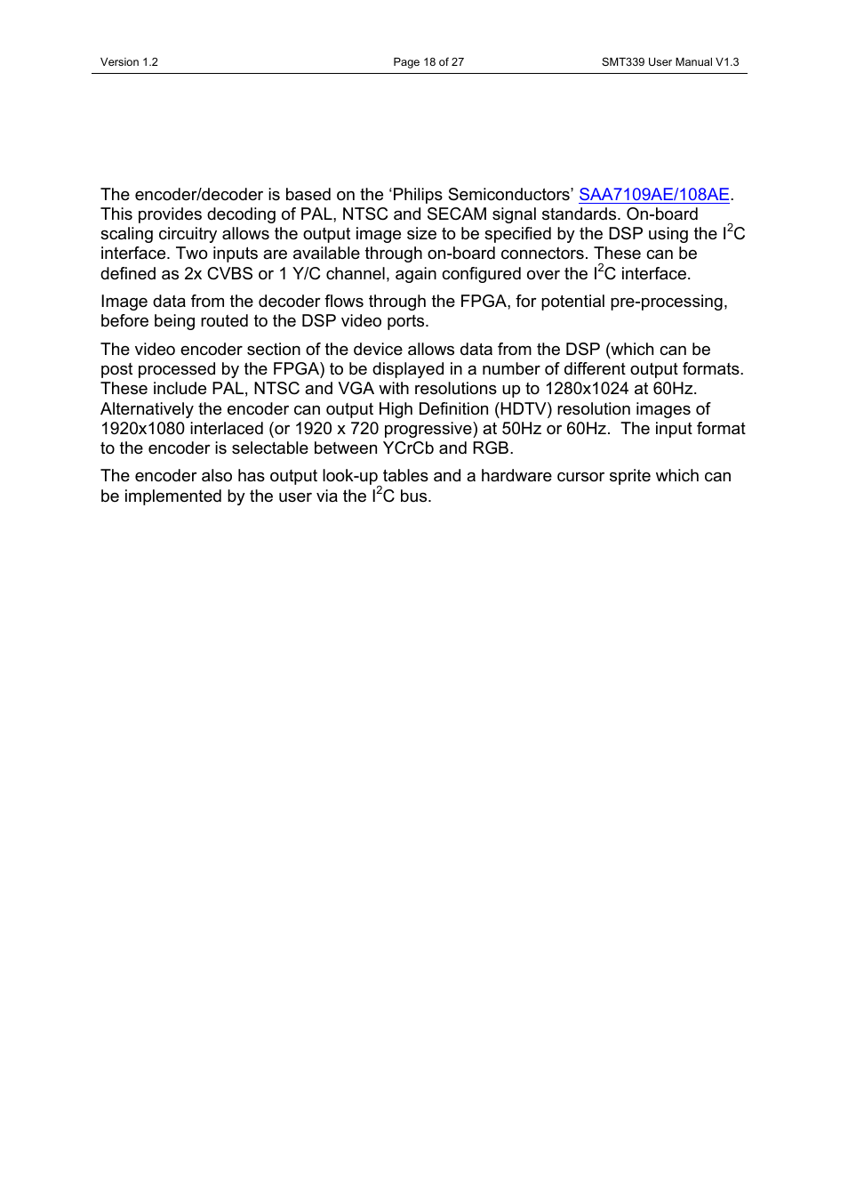 Sundance SMT339 v.1.3 User Manual | Page 18 / 27