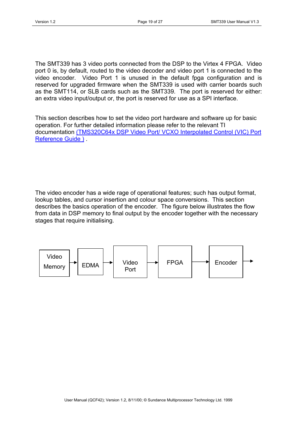 3 video ports | Sundance SMT339 v.1.3 User Manual | Page 19 / 27