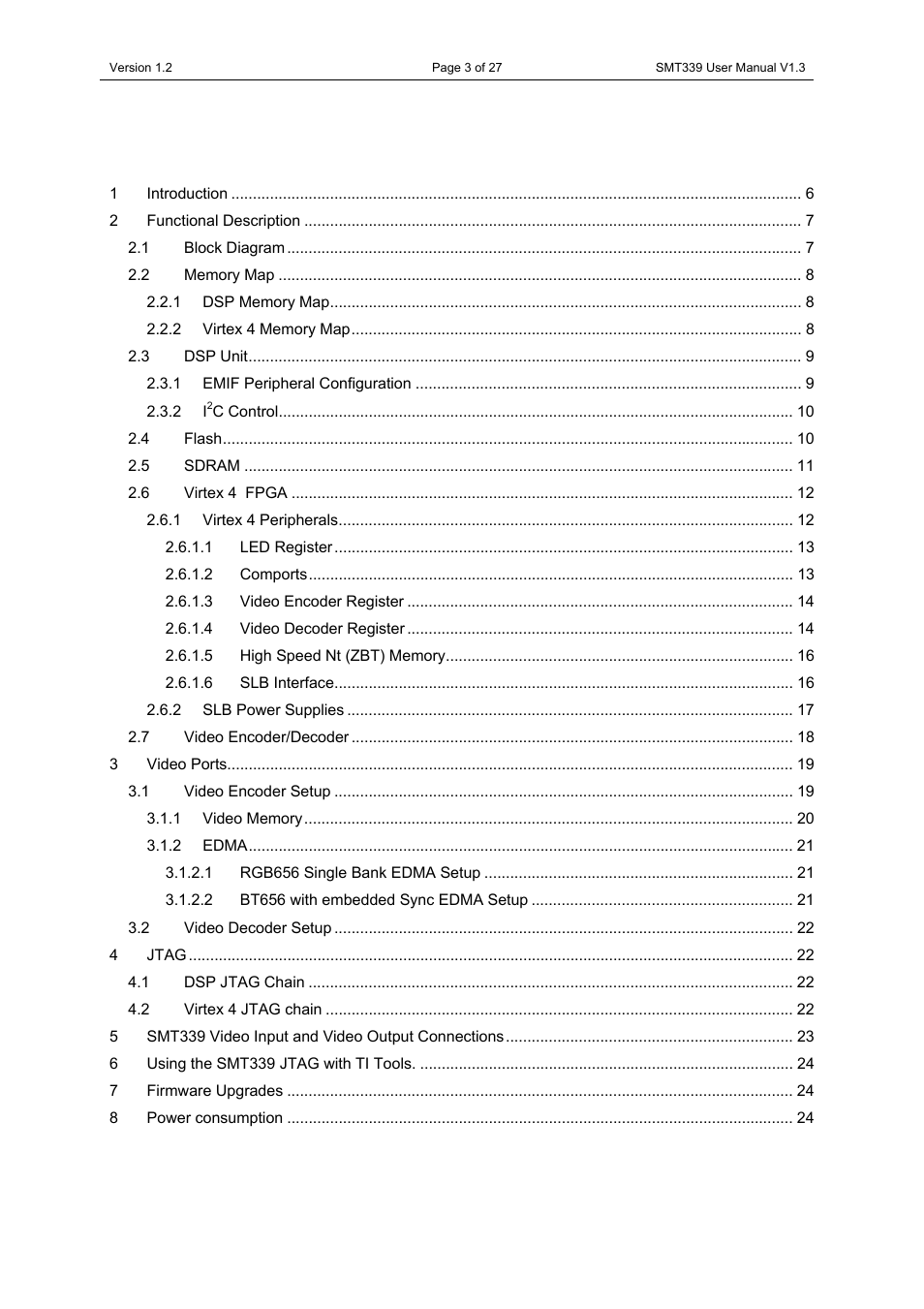 Sundance SMT339 v.1.3 User Manual | Page 3 / 27