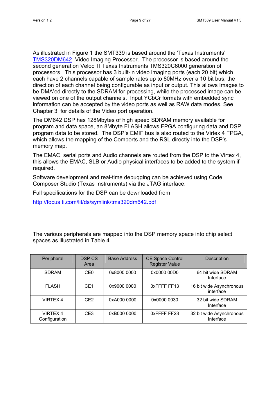 Sundance SMT339 v.1.3 User Manual | Page 9 / 27