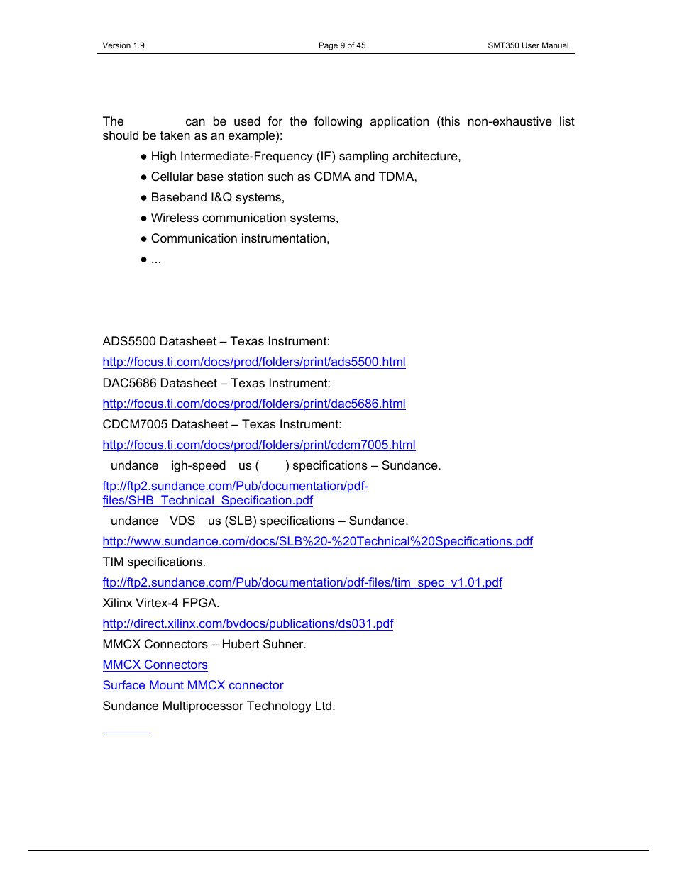 Sundance SMT350 User Manual | Page 9 / 45