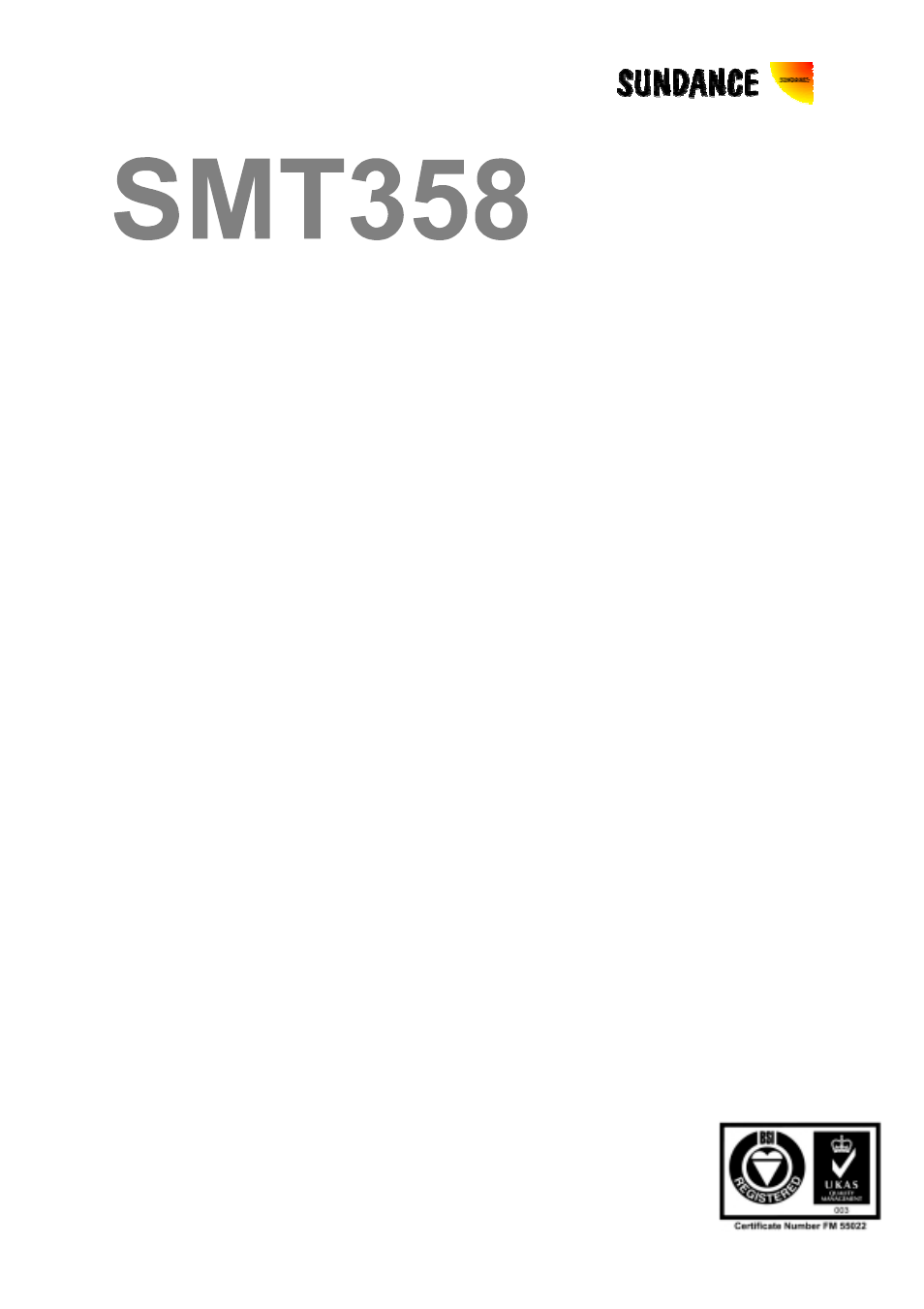 Sundance SMT358 User Manual | 25 pages