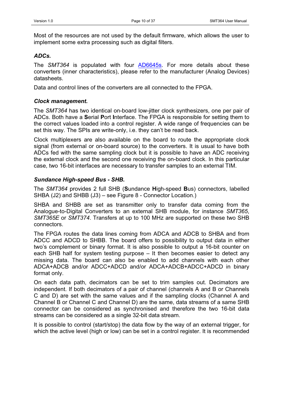 Sundance SMT364 User Manual | Page 10 / 37