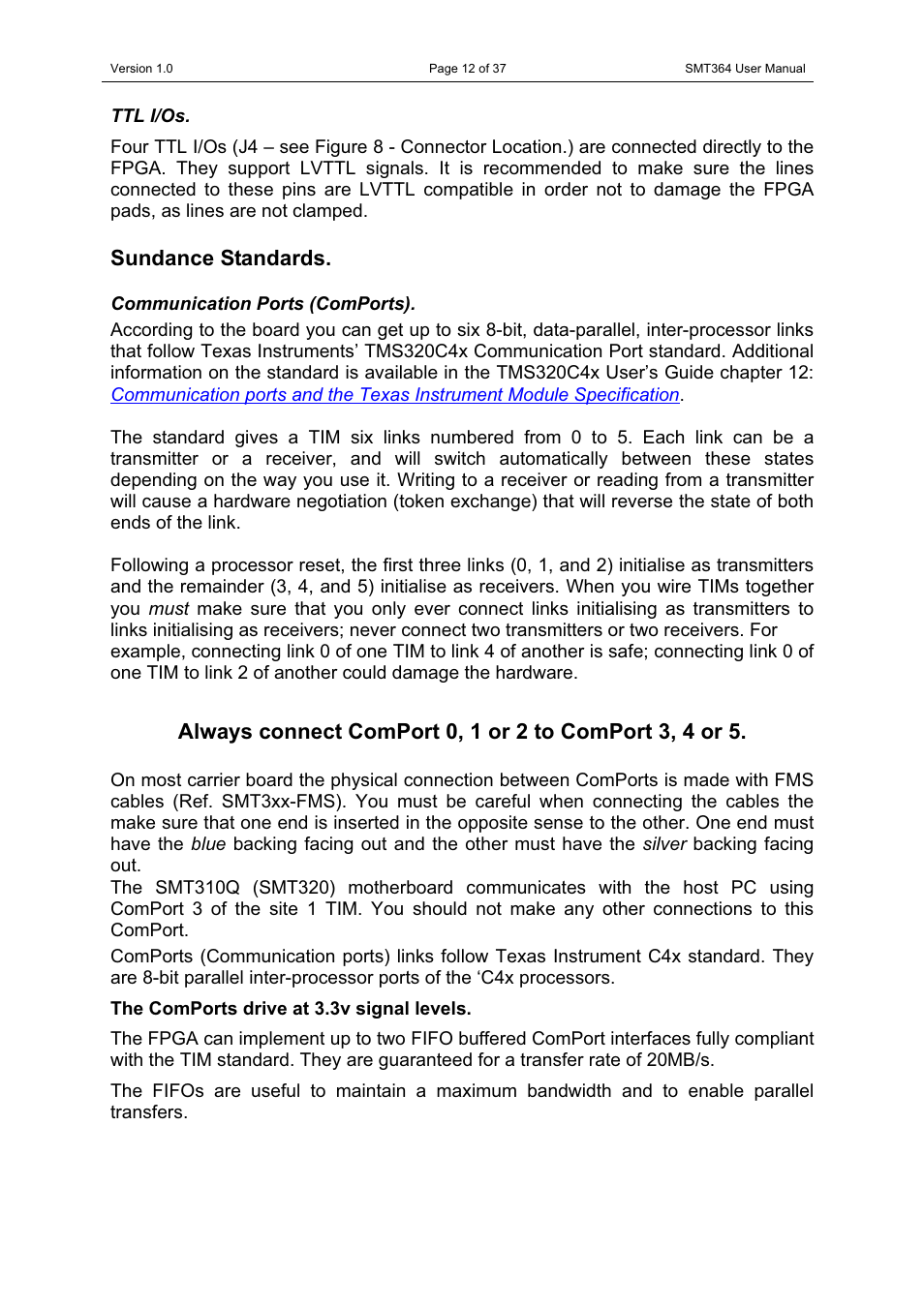 Sundance standards | Sundance SMT364 User Manual | Page 12 / 37