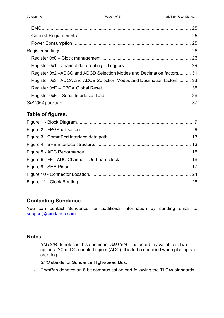 Sundance SMT364 User Manual | Page 4 / 37