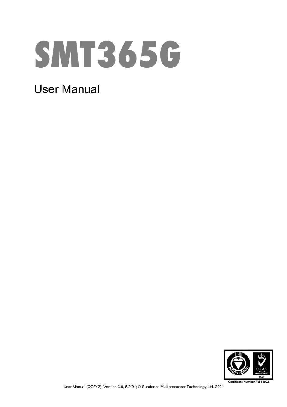 Sundance SMT365G User Manual | 23 pages