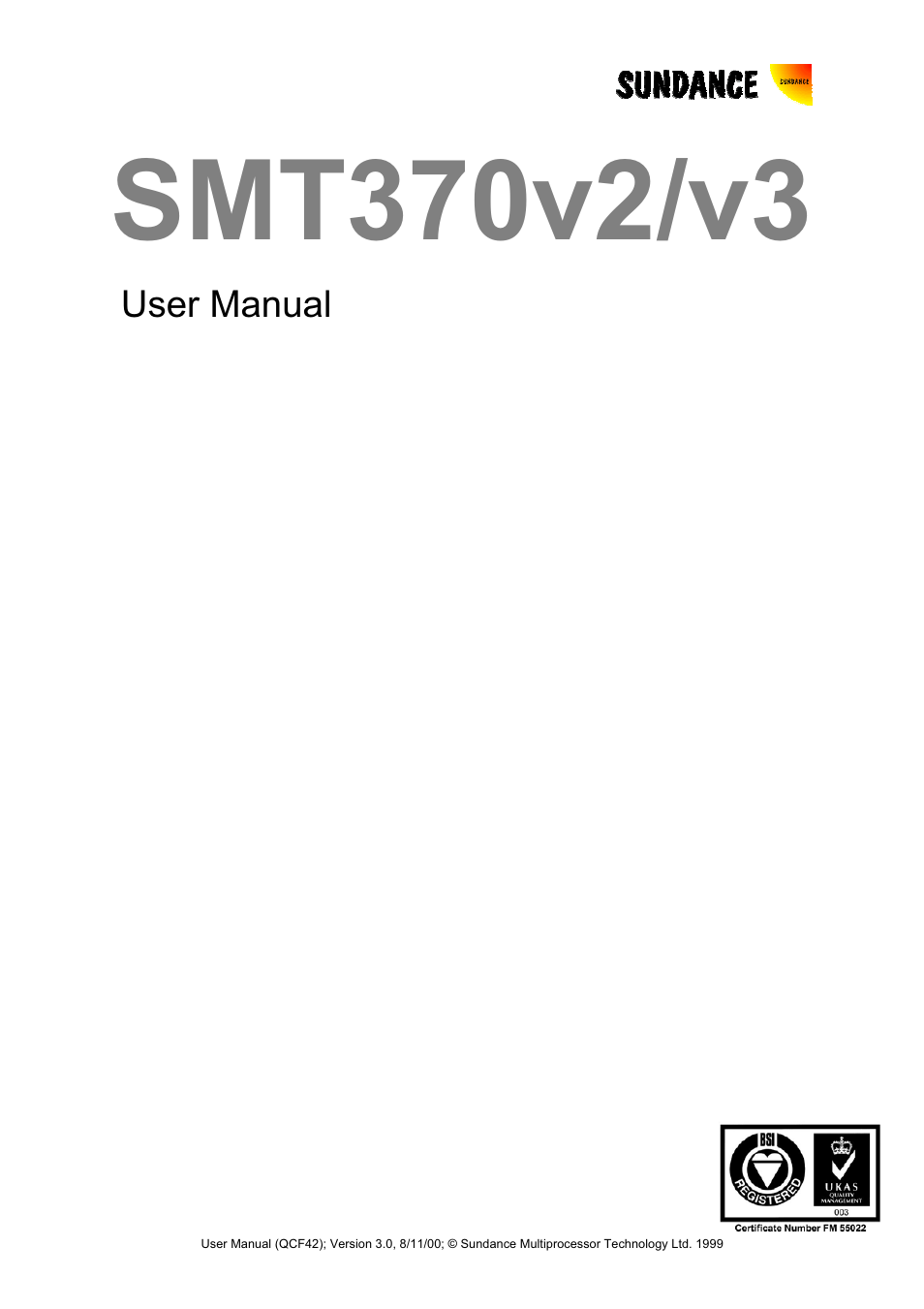 Sundance SMT370v2 User Manual | 46 pages