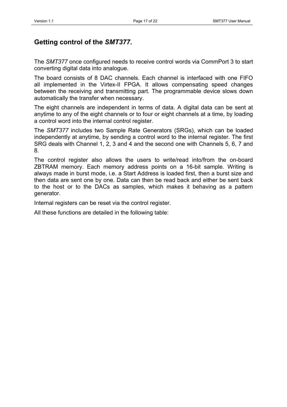 Getting control of the smt377 | Sundance SMT377 User Manual | Page 17 / 22