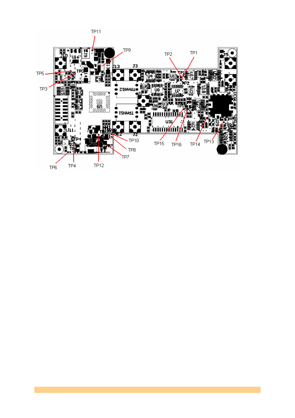 Figure 13: test point locations on the smt381 | Sundance SMT381 2007 User Manual | Page 20 / 31