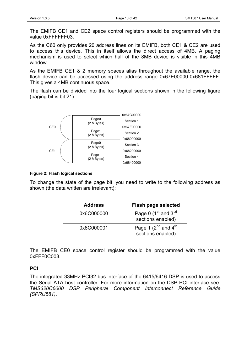 Figure 2: flash logical sections, And 3r, And 4 | Sundance SMT387 User Manual | Page 13 / 42