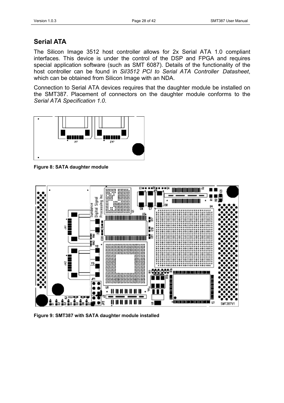 Serial ata | Sundance SMT387 User Manual | Page 28 / 42