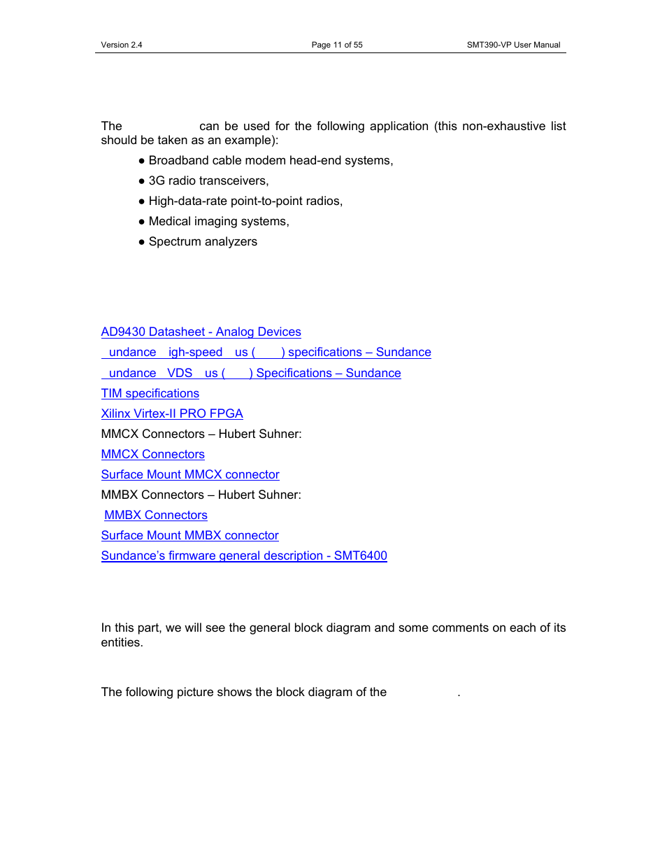 Functional description | Sundance SMT390-VP User Manual | Page 11 / 55