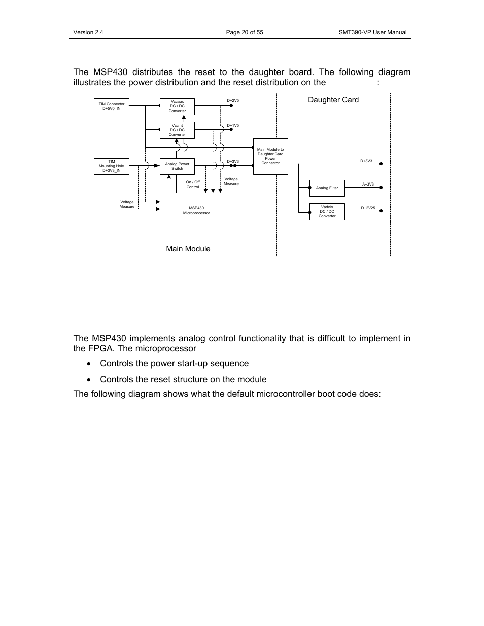 Main module daughter card, Figure 8 – power generation and distribution | Sundance SMT390-VP User Manual | Page 20 / 55