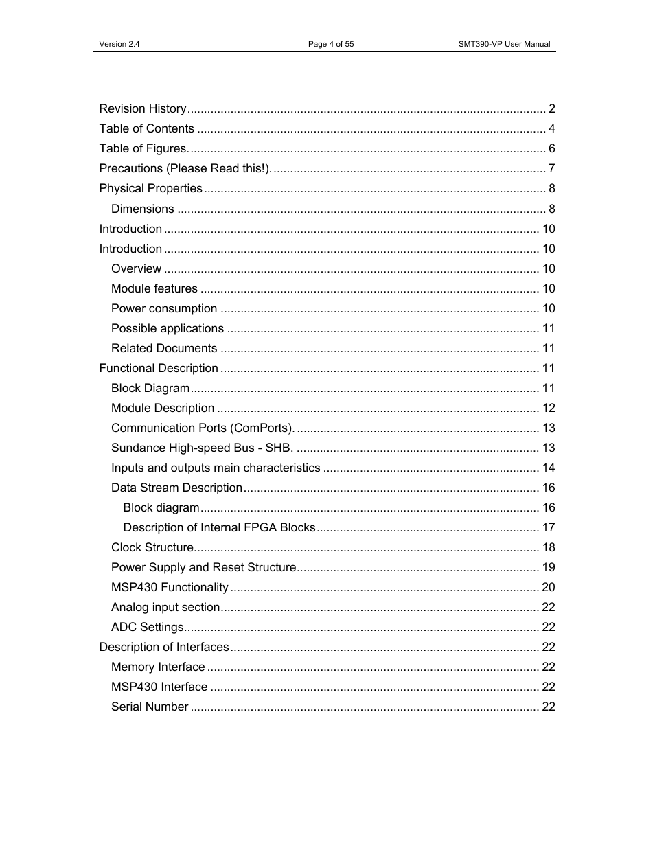 Sundance SMT390-VP User Manual | Page 4 / 55