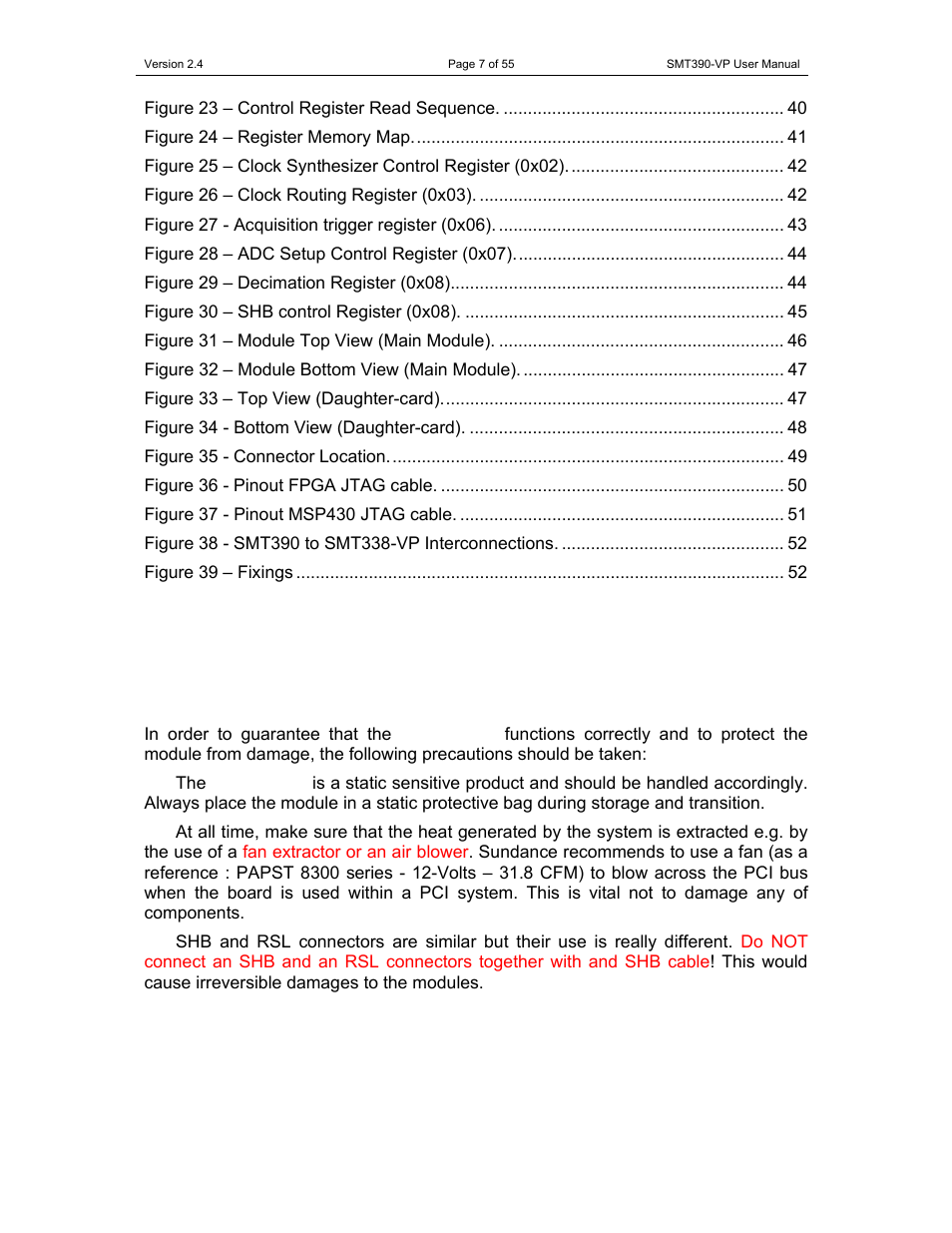 Precautions (please read this!) | Sundance SMT390-VP User Manual | Page 7 / 55